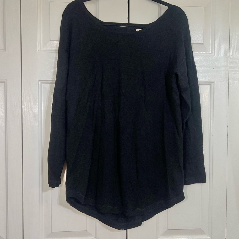 Soft Surroundings Margulies Sweater Black Size Small Zipper Back NWT Women's